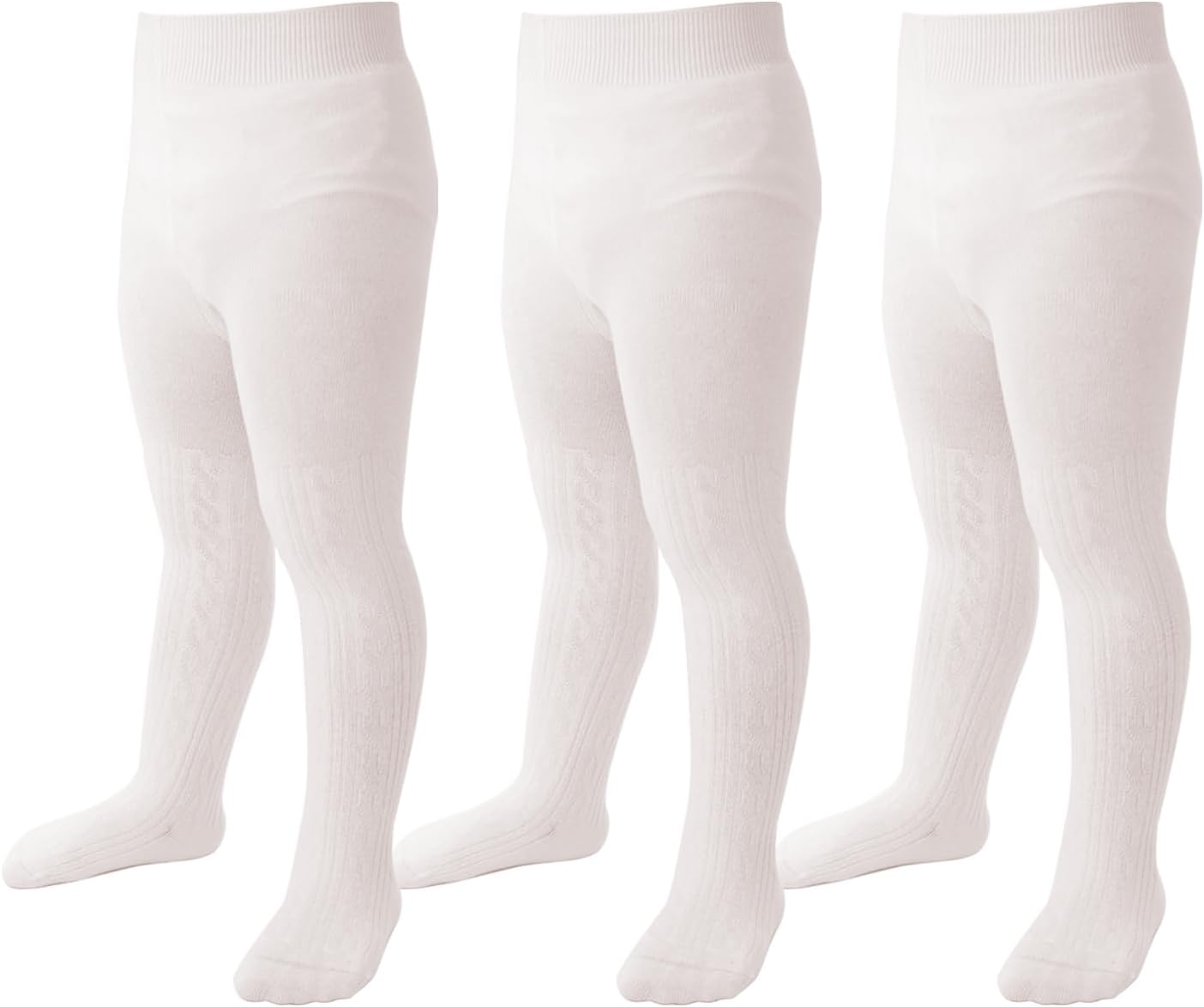 Marchare Baby Girls Tights Thick Solid Cable Knit Leggings Winter Warm Stockings For Toddler Girls 1/2/3/4/5 Pack