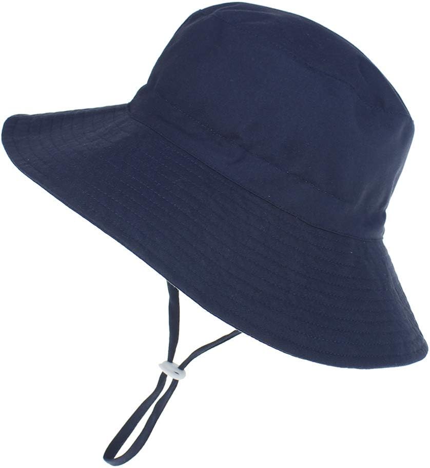 Baby Sun Hat Toddler Beach Swim Hats UPF 50+ Summer Bucket Hat Kids Infant Wide Brim Adjustable Sun Hat for Baby Boy Girls