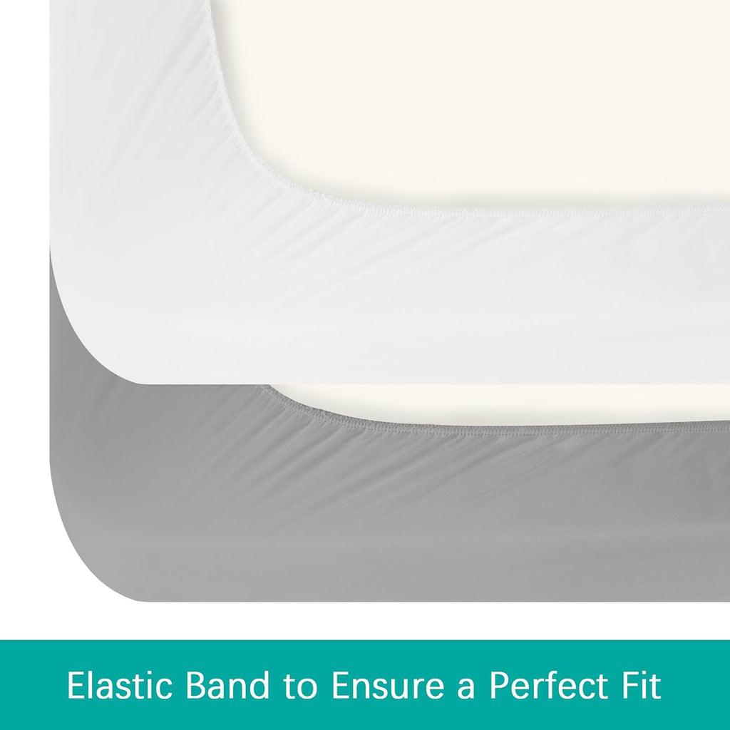 Biloban Mini Crib Sheets Fitted Waterproof 38'' x 24'', 2 Pack Mattress Protector Cover Fits for Dream on Me/Newton Mini Crib Mattress, Portable Sheet for Boys & Girl