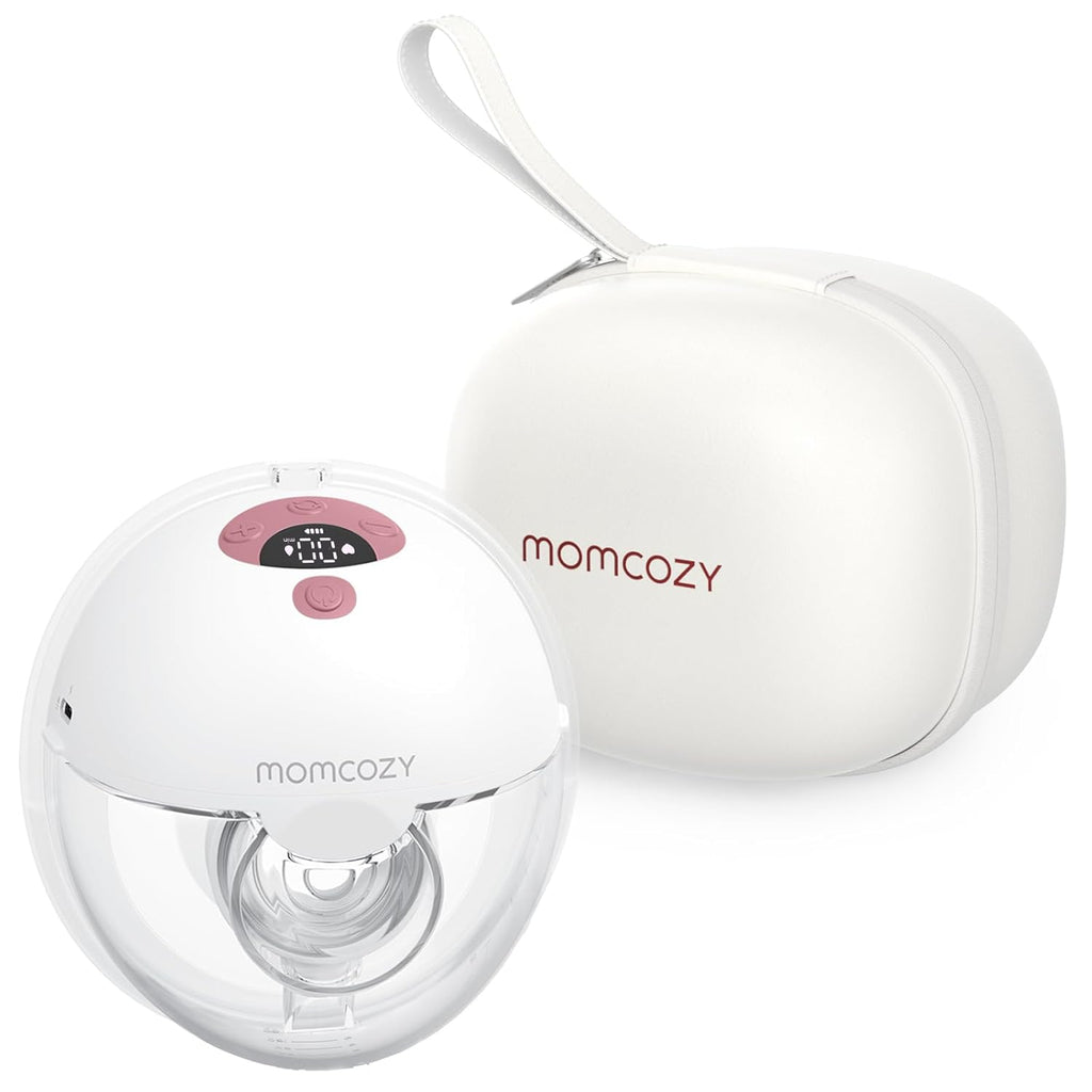 Momcozy M5 Hands-Free Wearable Breast Pump, Double-Sealed Flange for Baby-Like Comfort, 3 Modes & 9 Suction Levels, Portable Electric Pump – 24mm, 1 Pack Cozy Red