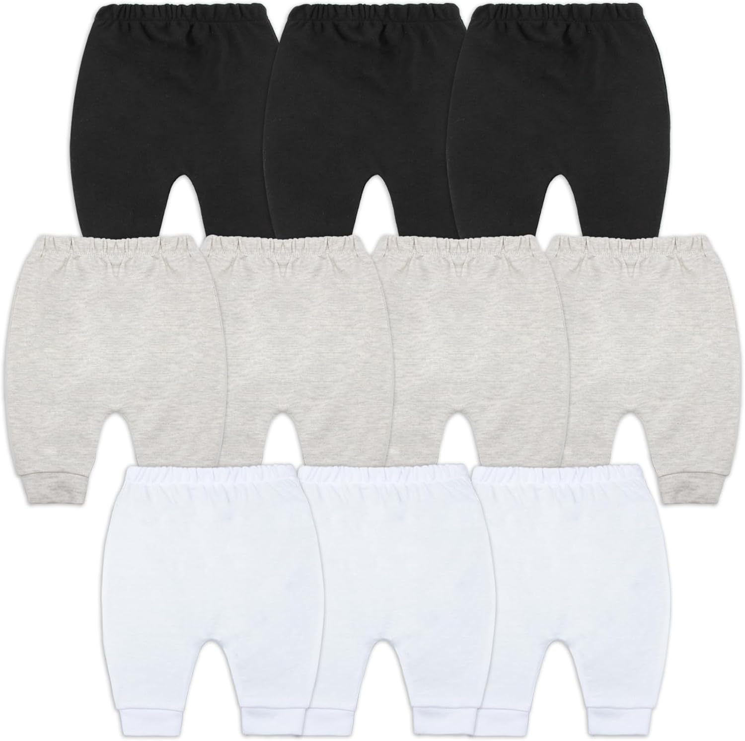 Hakochia Baby Pants for Boys & Girls: 100% Cotton, Soft, Comfy, Ample Diaper Room 0-36 Months