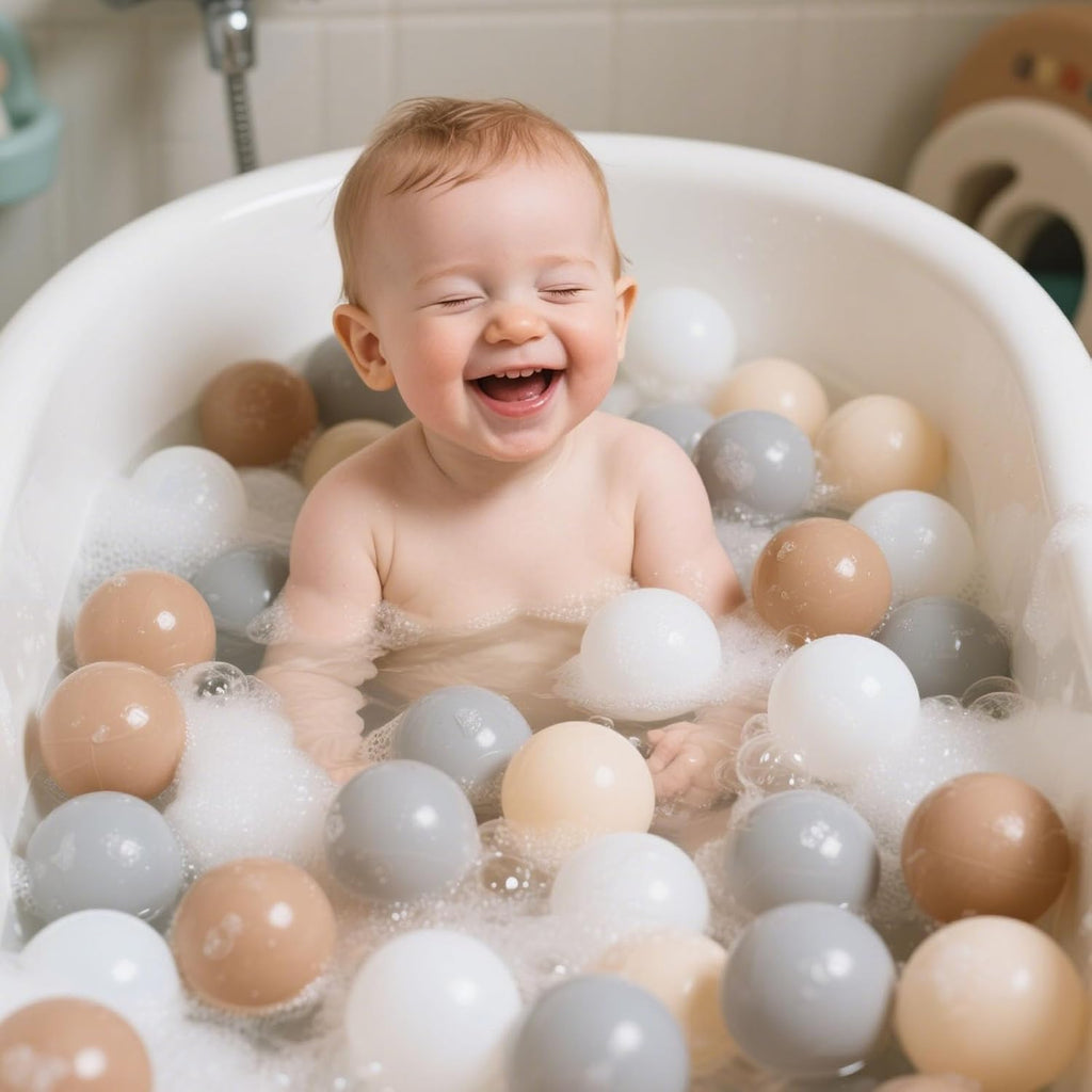 GOGOSO Balls for Ball Pit - Plastic Ball for Toddlers 1-3, Baby Kids Ball Pool Decoration 50 100 200 300 500 1000 (Grey+Coffee+ Beige+White, 200 Balls)