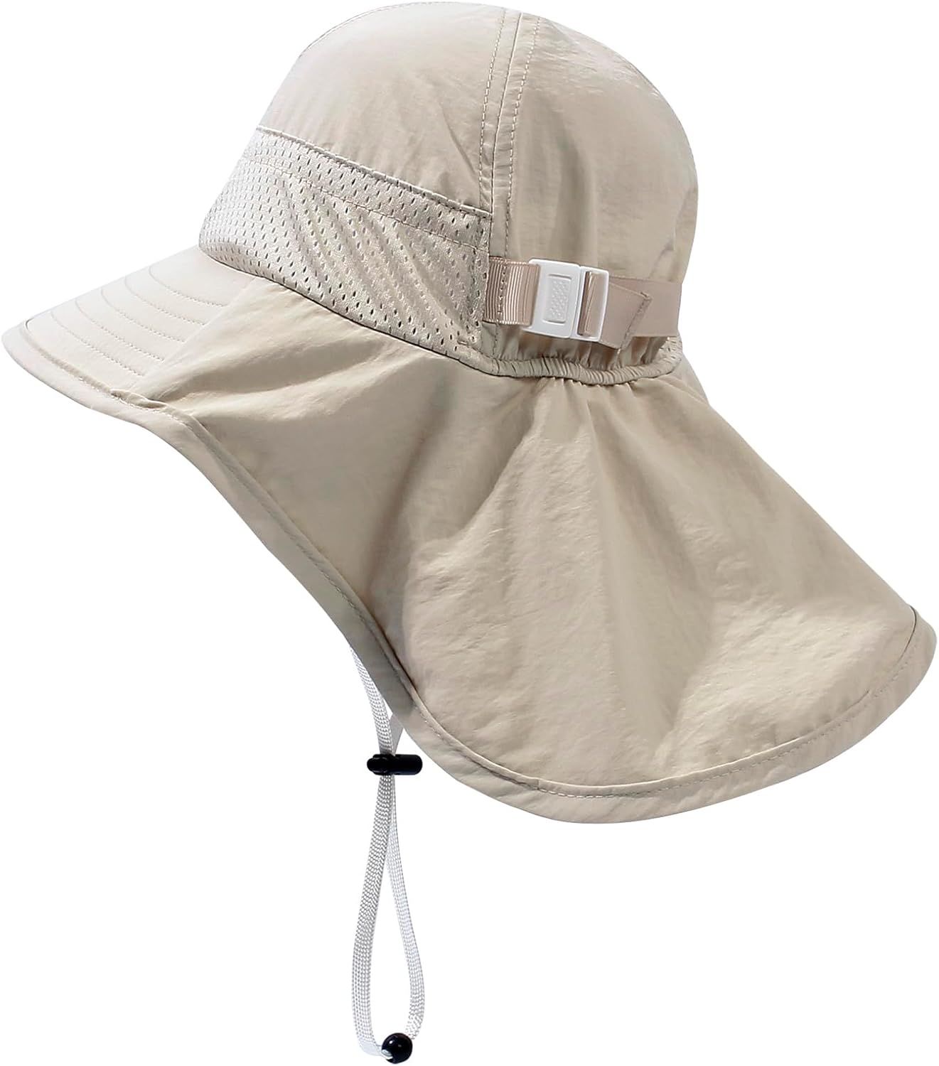CHUNG Baby Sun Protection Hat Summer Toddler Adjustable UPF 50+ Wide Brim Neck Flap Beach Caps Boys Girls 1-12 Years Kids