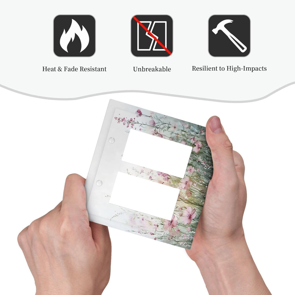 Decorative Outlet Covers Wildflower Botanical Watercolor Floral 2 Gang Double Gfci Rocker Electrical Wall Panels Light Switch Cover Plate For Bed Room Living Room Decor