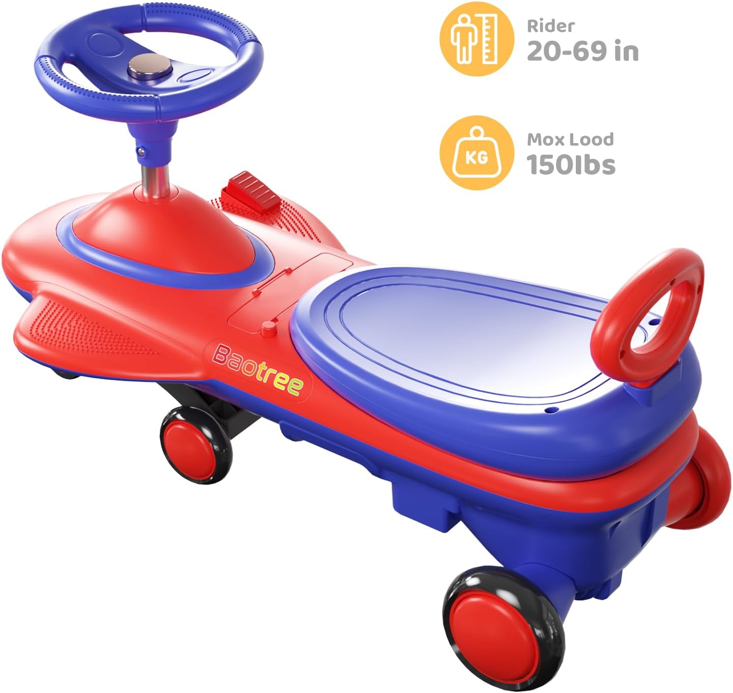Kids Electric Ride On Car 12V - Electric Wiggle Car with Rechargeable Battery, LED Lights & Music,Anti-Rollover for Boys Girls Ages 3-8, Indoor/Outdoor Toy Vehicle up to 150 lbs