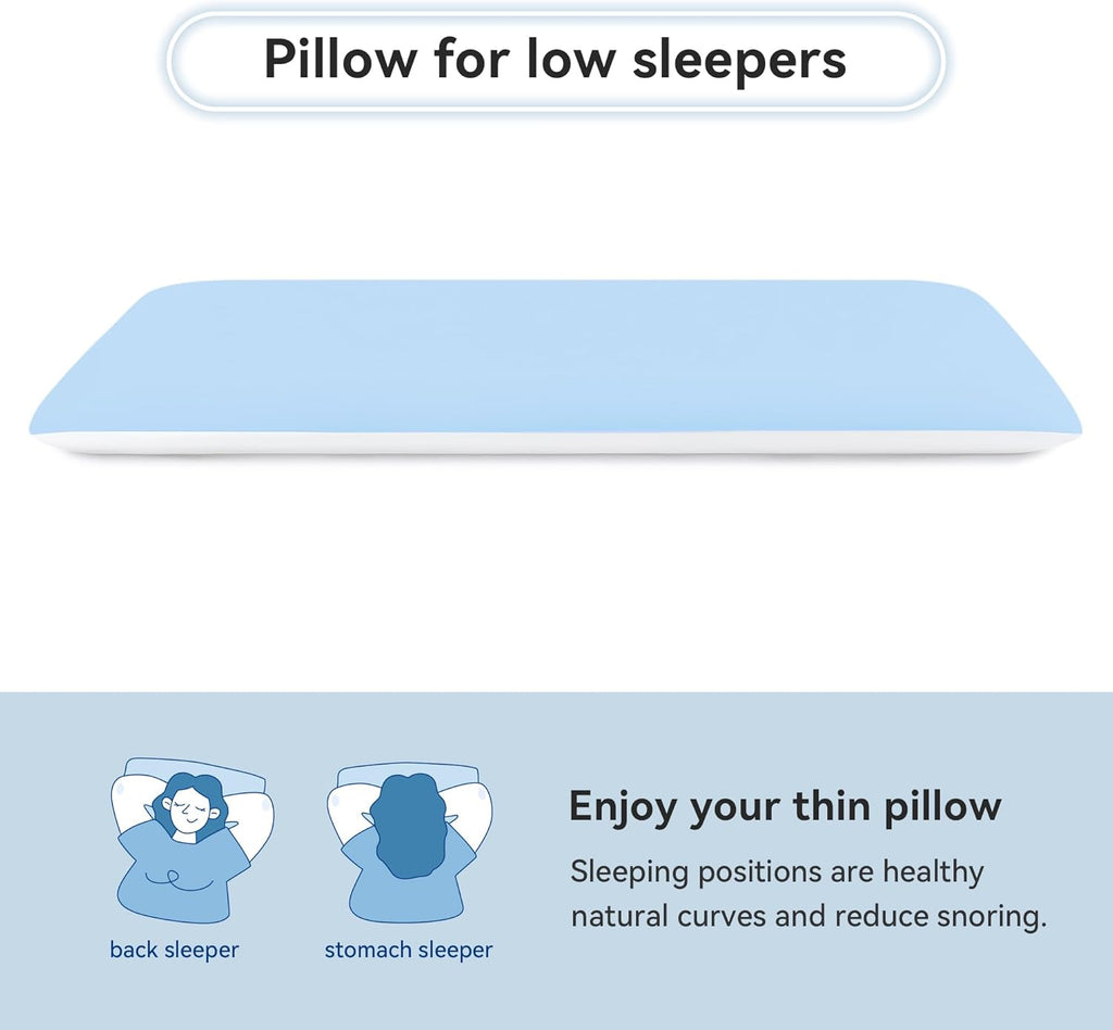 AM AEROMAX 2.75 Inches King Size Hyper Slim Memory Foam Pillow for Stomach and Back Sleepers - Thin, Flat Design for Cervical Neck Alignment and Deeper Sleep.