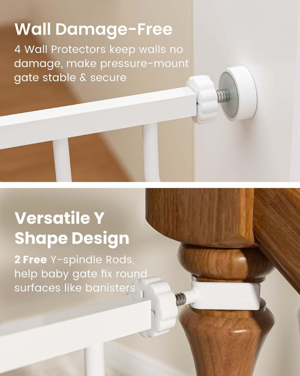 Mom's Choice-GROWNSY Baby Gate for Stairs, 29"-43" Pressure Mounted Pet Gate for Doorways-Auto Close Dog Gate for The House-Easy Installation & Walk Thru Wide Safety Gate