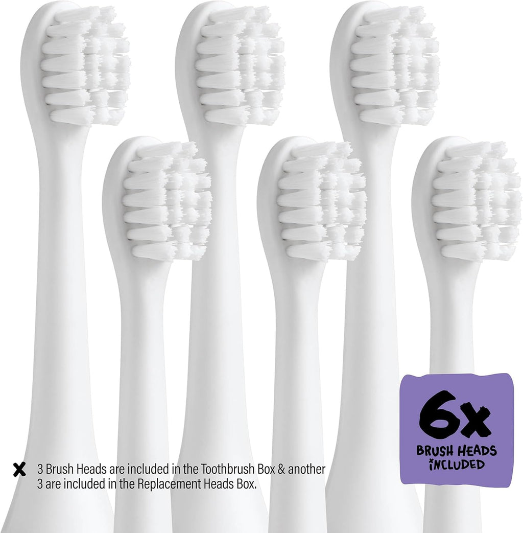 Kids Electric Toothbrush - Rechargeable Vibrating Toothbrush with Timer Includes 6 Replacement Heads, Gently Cleans Teeth, Girls & Boys, Kids & Toddlers Age 2+, Alien