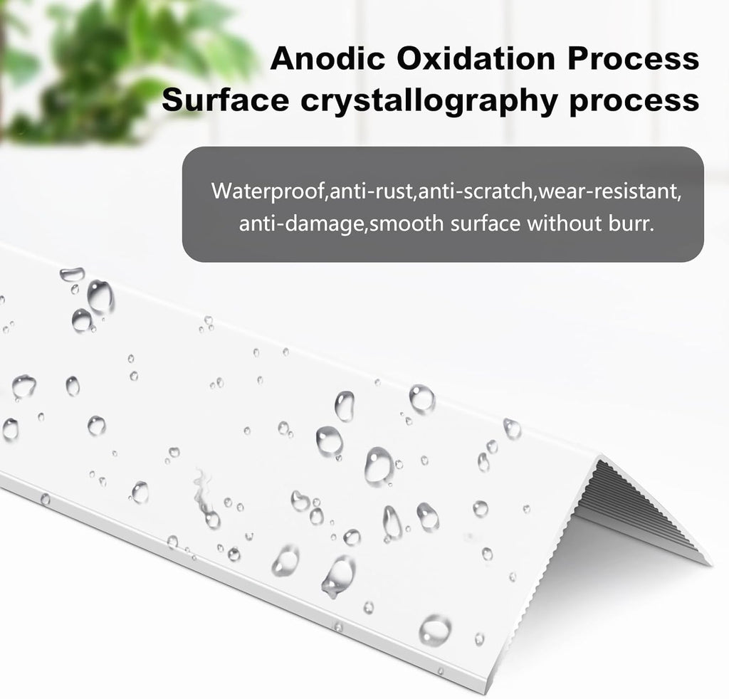 Aluminium Alloy Metal Corner Guards 10 Pcs Wall Corner Protector 1.2" x 1.2" x 48" Wall Corner Protection Decoration White Pack of 10 Corner Guards 20 Ga/1 mm Thickness