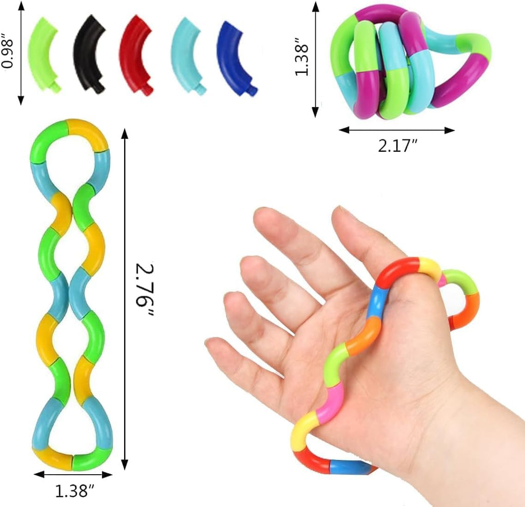 36PCS Random Multicolored Quiet Fidgets Toys for Unique Fidget Experience, Anti Anxiety Sensory Toys Combine into New Shapes,Brain Imagination Tools,Party Supplies