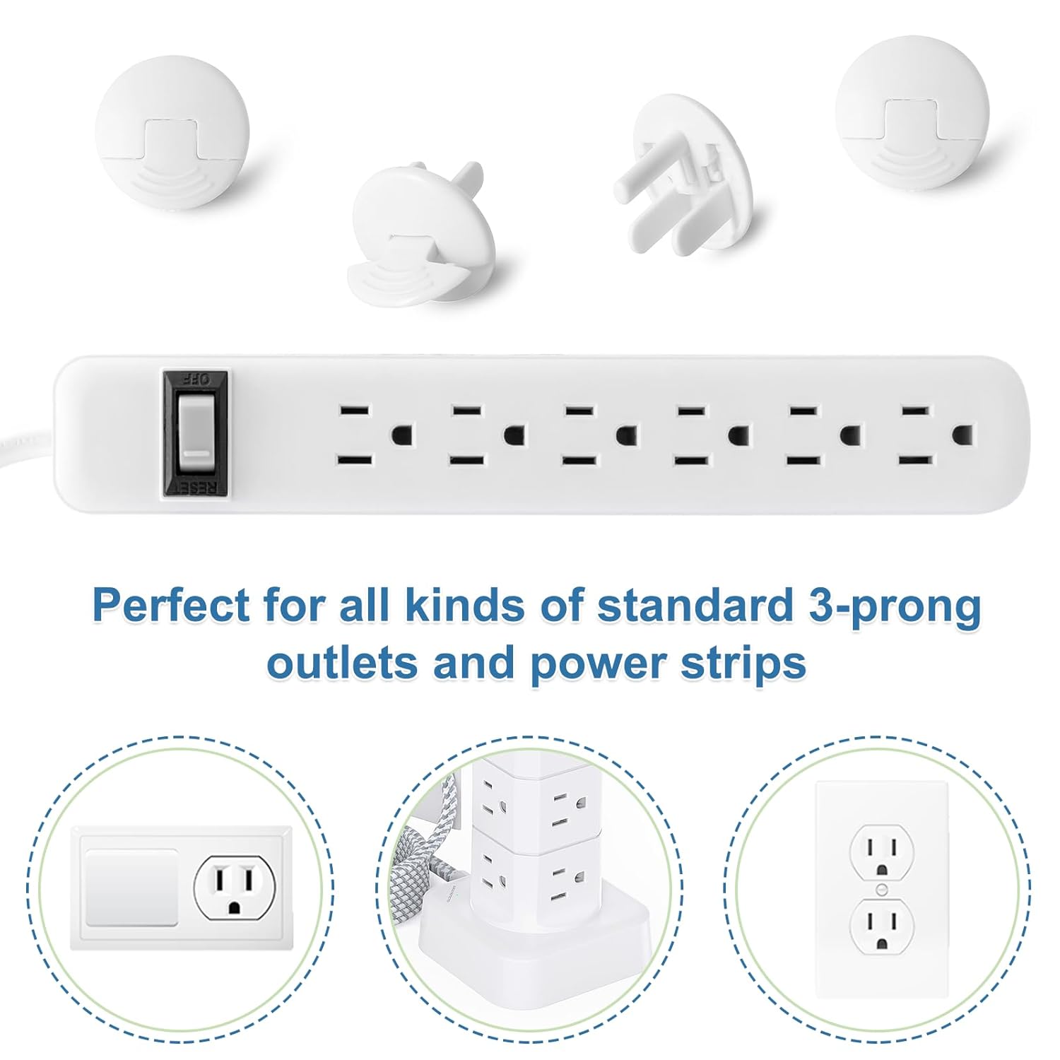 Outlet Covers Baby Proofing White - PRObebi 38 Pack Plug Covers for Electrical Outlets, Child Proof Socket Covers, Baby Safety Products for Home, Office, Easy Insatllation, Protect Babies