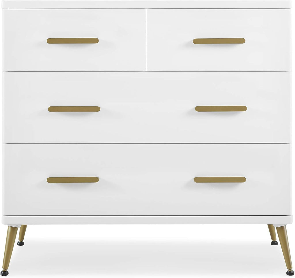 Delta Children Sloane Crib 7-Piece Baby Nursery Furniture Set–Includes: Convertible Crib, Dresser, Changing Top, Crib Mattress, Fitted Sheets, Toddler Guardrail & Changing Pad, White w/Melted Bronze