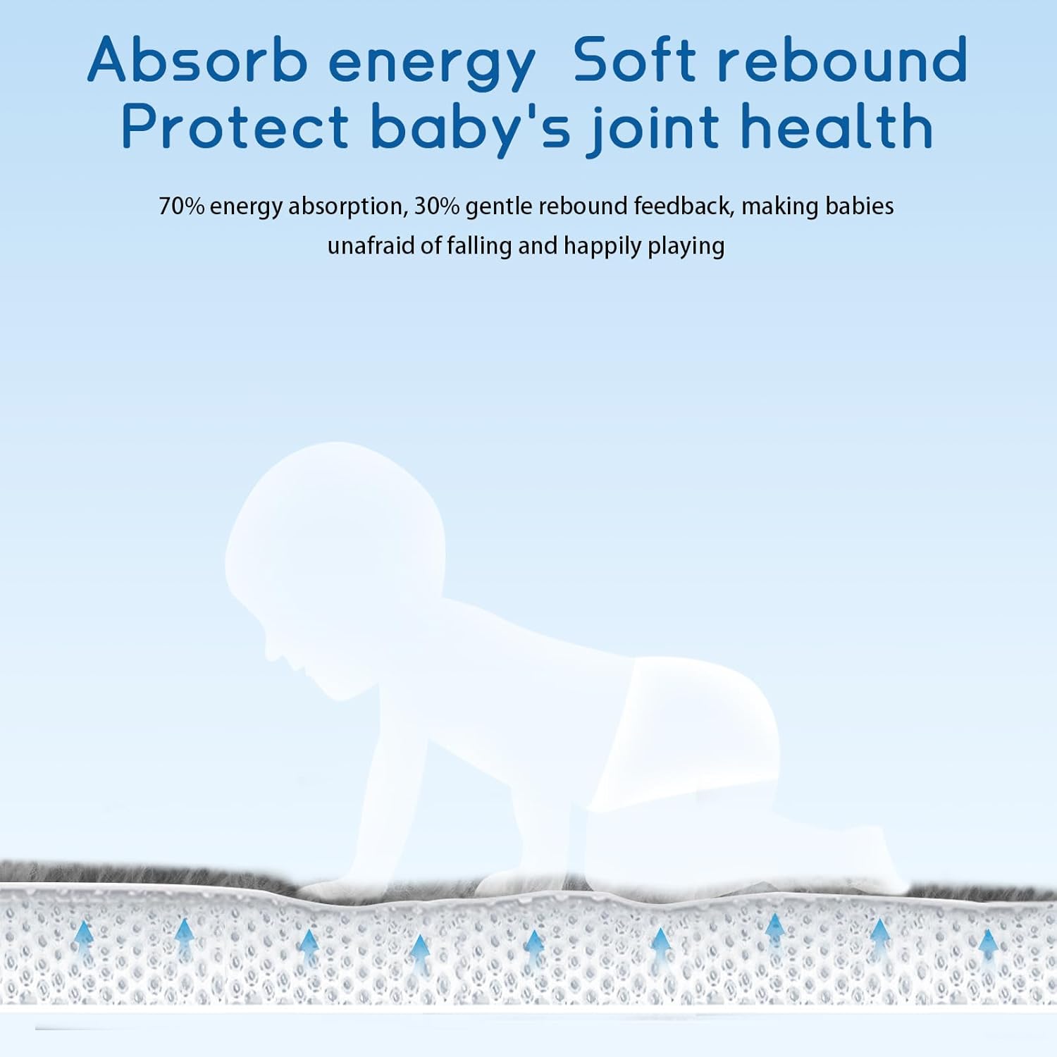 Baby Play Mat for Floor Tummy Time Mat Nursery Rug Muscle Mat Area Rug Playroom Rug Tatami Mat 6'7"x5'11" Memory Foam 1.3" Thick Crawling Mat for Babies,Toddlers, Infants, Kids,Floor Mat(Grey)