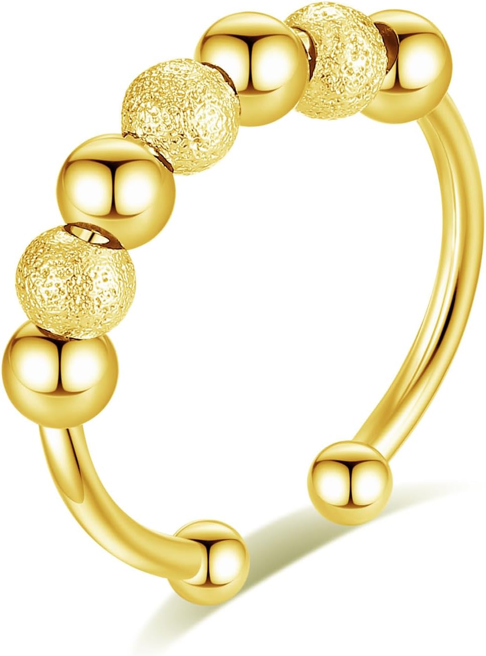 INFUSEU Funny Spinner Fidget Rings for Women Girls Anti Anxiety Stress Worry, Adjustable Size