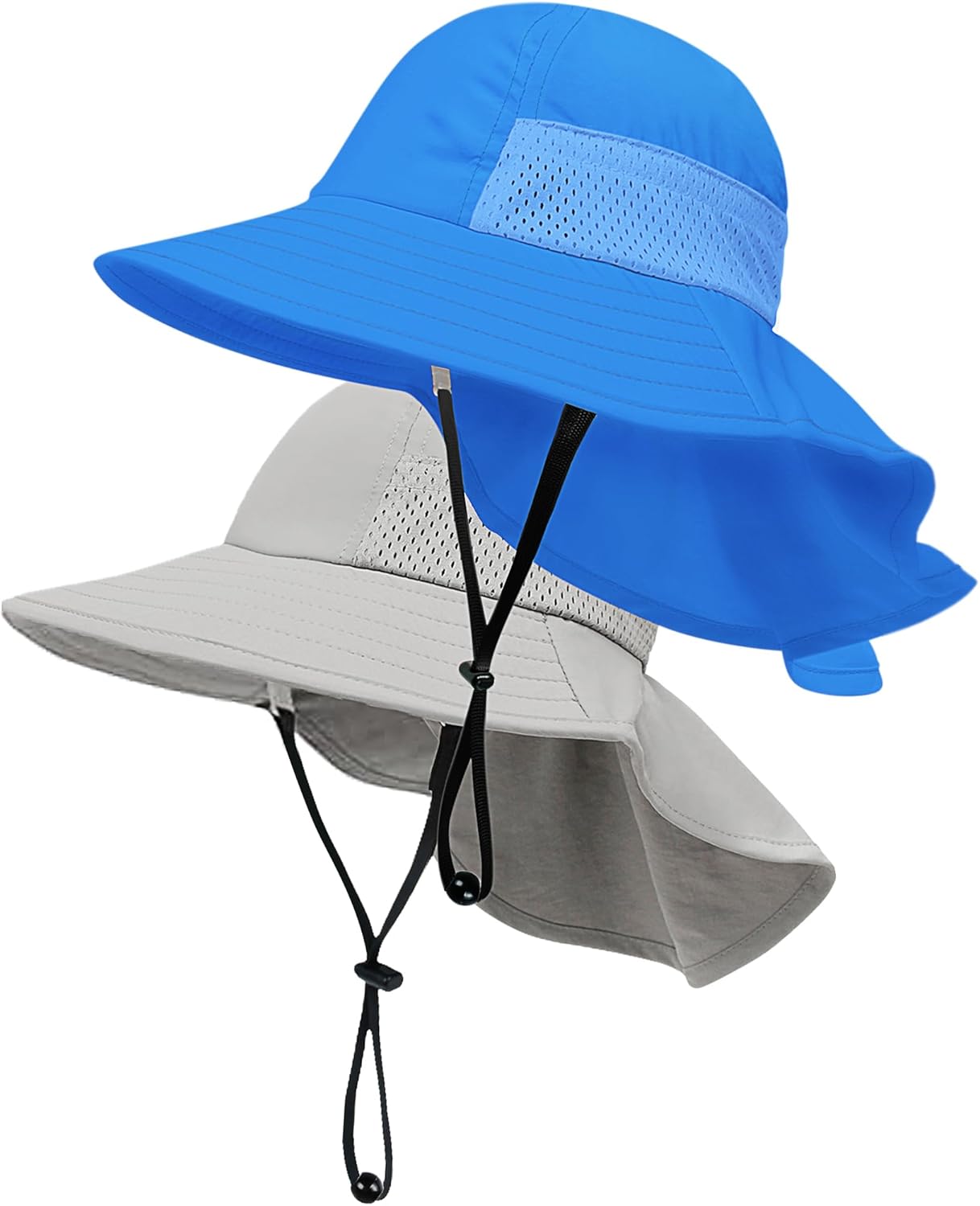 Toddler Baby Sun Hat Kids Summer UPF 50+ for Boys Girls Adjustable Beach Hats with Bucket Wide Brim Age 1-7 Years