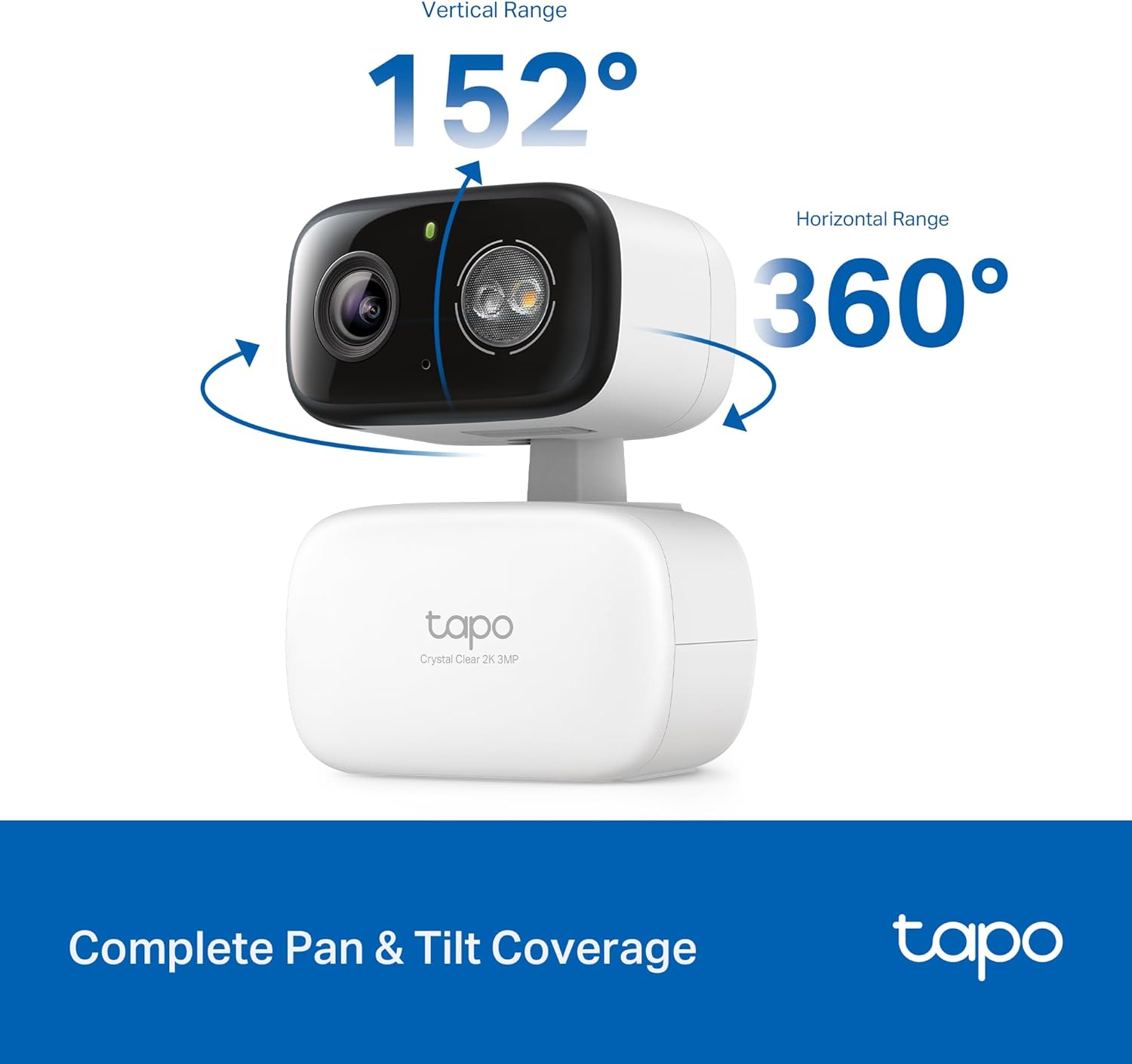 Tapo 2K 3MP Pan/Tilt Indoor/Outdoor Security Camera - Free Person/Baby Cry Detect & Motion Track, 360° Pan, Color Night Vision, SD/Cloud Storage, Works w/Alexa & Google Home, HybridCam 360 (2-Pack)