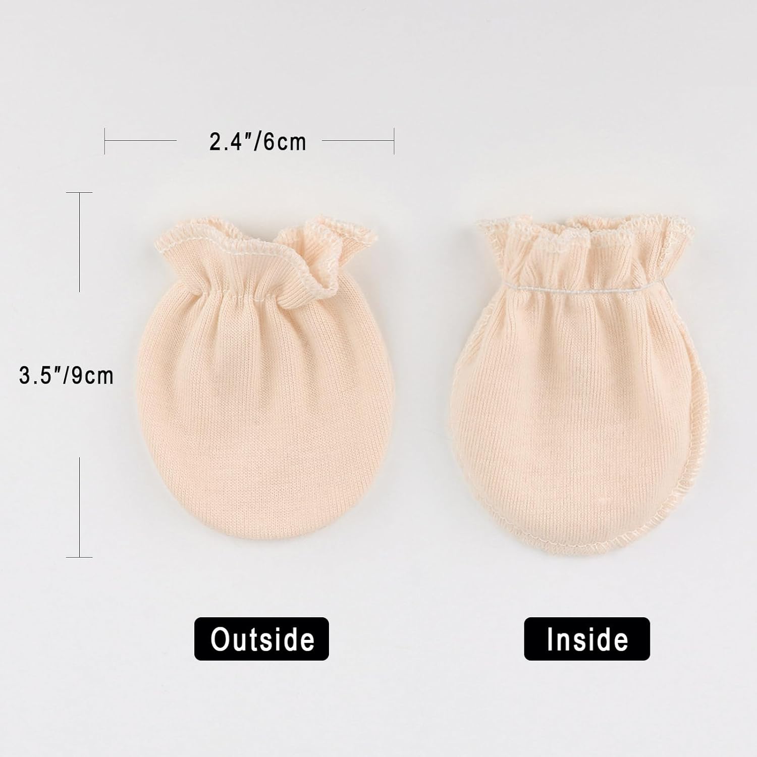 BQUBO Newborn Infant Toddler Mittens No Scratch Cotton Elastic Wrist Gloves Hypoallergenic for 0-6 Months Baby Boys Girls