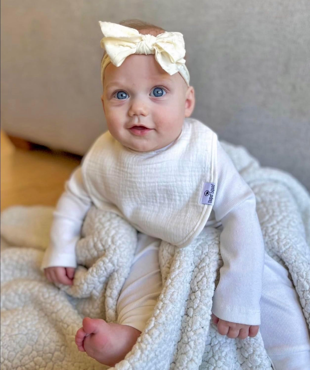 DiaperSquad's Baby Bibs for Drooling and Teething, Bibs for Boys, Baby Girl - Solid Cotton Baby Drool Bibs