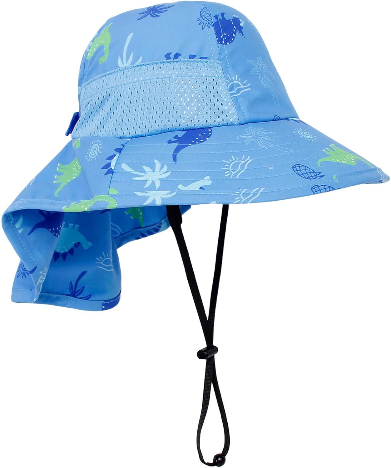 CHUNG Baby Sun Protection Hat Summer Toddler Adjustable UPF 50+ Wide Brim Neck Flap Beach Caps Boys Girls 1-12 Years Kids