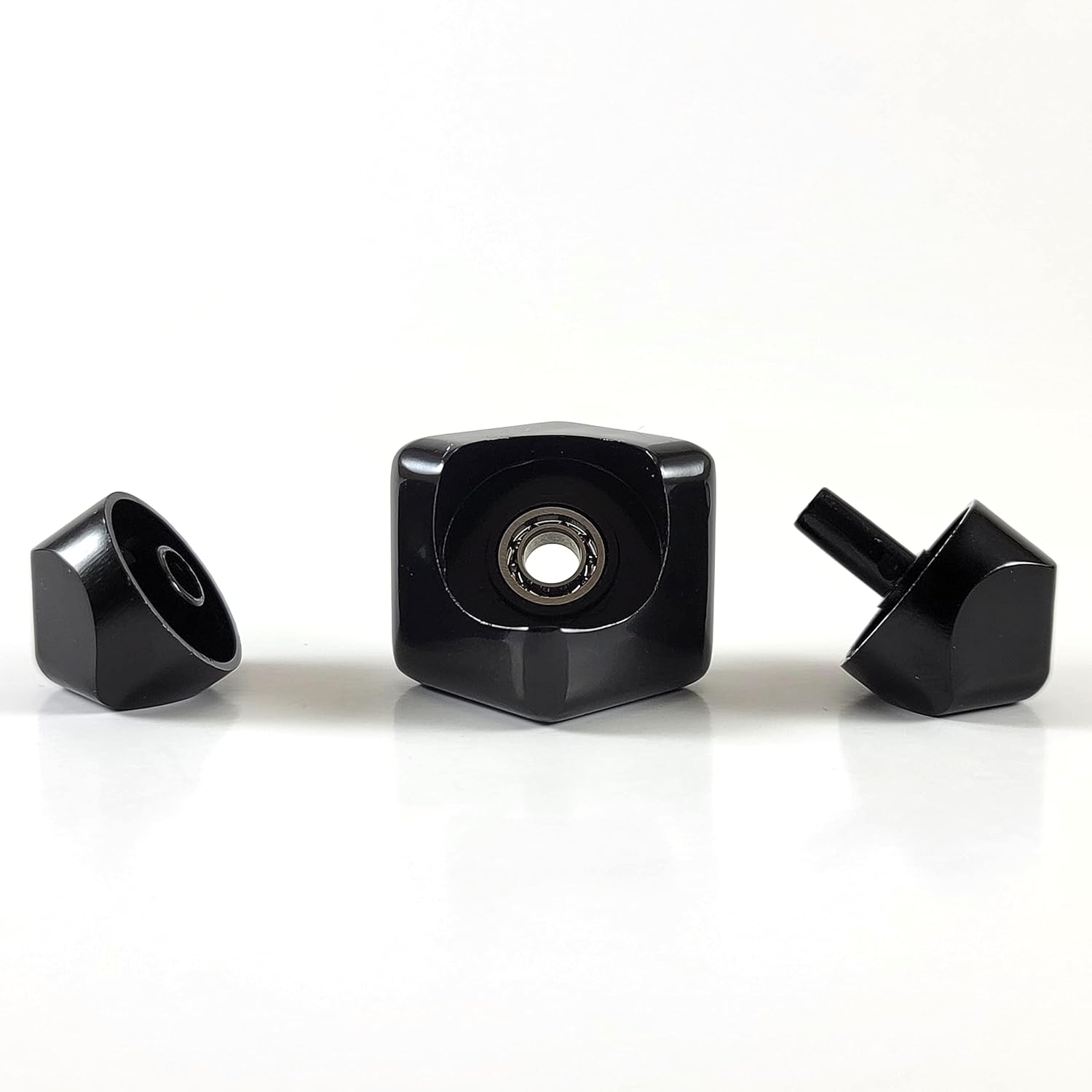 Cube Spinner Fidget Spinning Toy– Helps with Anxiety, ADHD, Autism, Stress & Focus– Desktop EDC Fidgets Spinner Aluminum Alloy Build for Kids & Adults. Black.