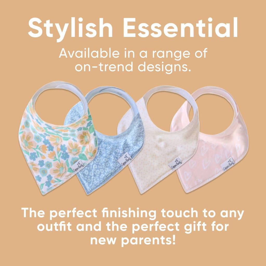 Copper Pearl 6 Pack Soft Cotton Baby Bibs for Drooling and Teething, Absorbent Drool Bibs for Baby Girl, Adjustable to Fit Newborns to Toddlers, Tons of Styles (Sophie Set)