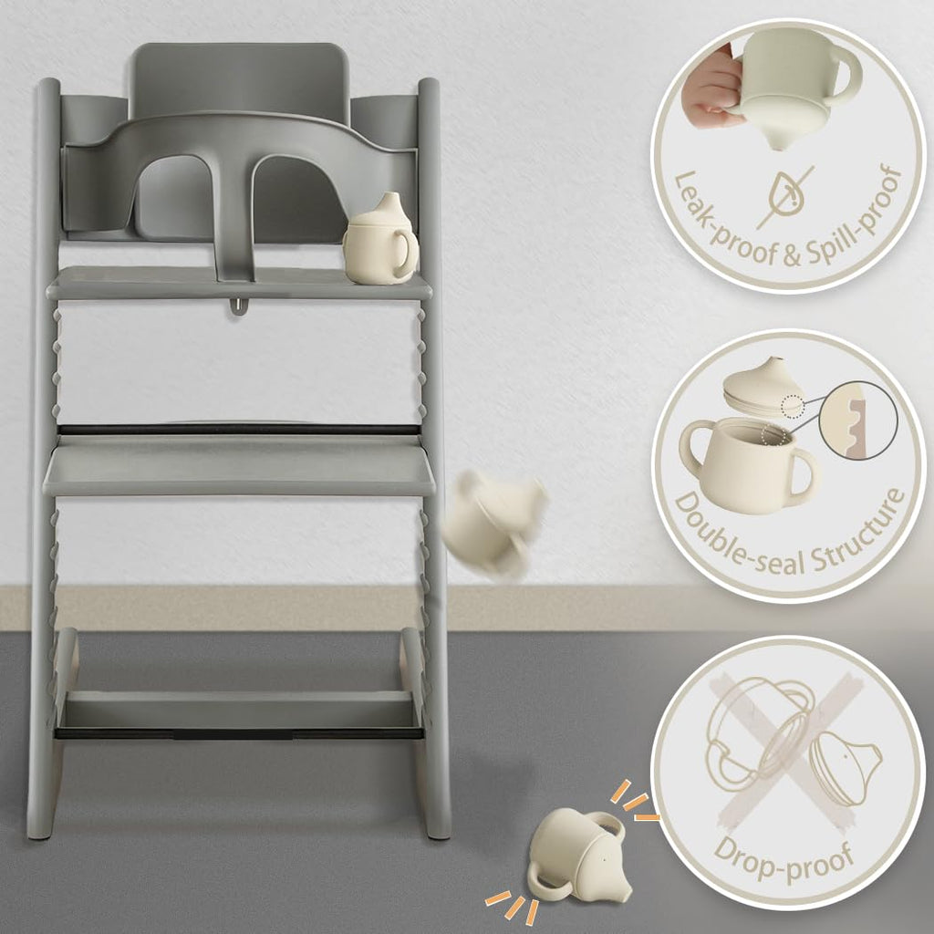 Moonkie Silicone Baby Sippy Cups | 3 Stages Training Cup Straw Cup for Infants Toddlers and Kid | 4 oz 1Pack