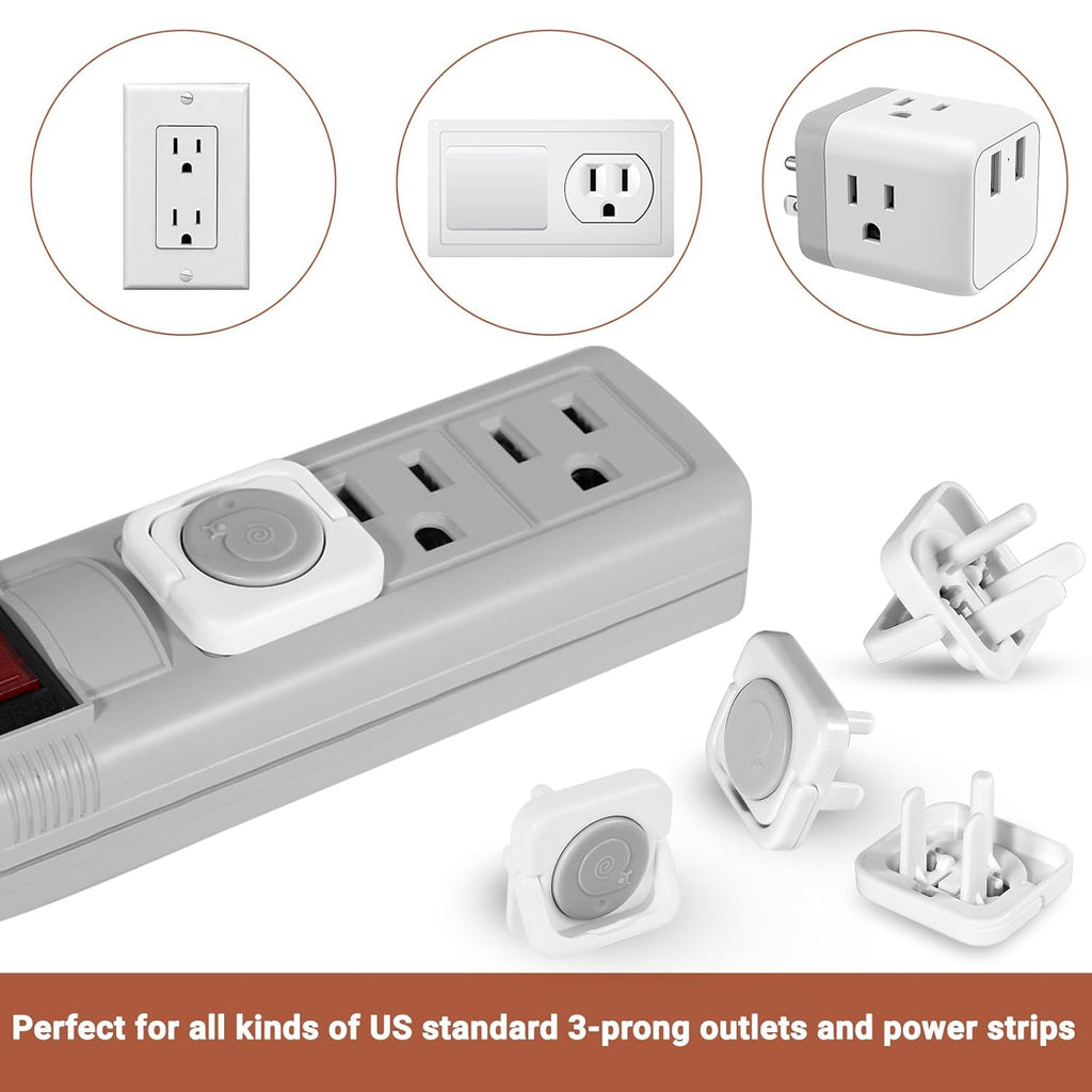 Outlet Covers Baby Proofing, 40 Pack Child Proof Plug Socket Covers Electric Plug Protectors Safety Caps to Prevent Power Shock, for US 3-Prong, Gray