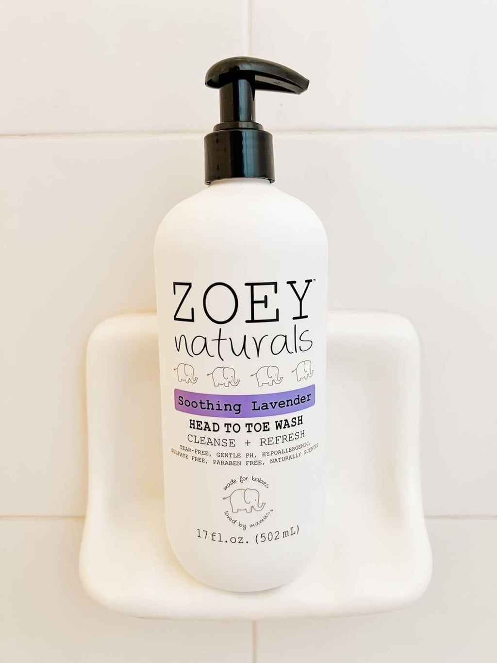Zoey Naturals - Soothing Lavender Wash & Shampoo - Toddlers & Kids - With Tear-free, Paraben-Free, All Natural Ingredients for Sensitive Skin- 17 Oz