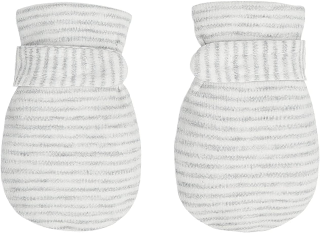 Newborn Baby No Scratch Mittens Stay On, 100% Cotton Breathable, Adjustable Infant Gloves for Baby Boys Girls Mittens