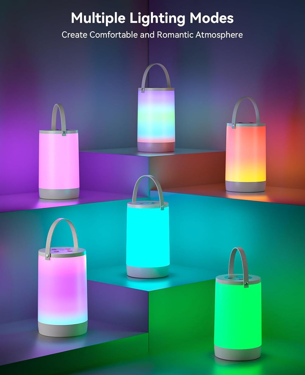 Night Light for Kids, Portable USB Night Lamp with 2200 mAh Battery, Bright Color Changing Light for Nightstand, Small Touch Bedroom Table Lamp for Girls, Boys, Toddler, 2 Pack