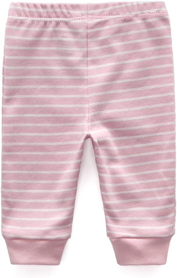 Unisex Newborn Baby Cotton 4-Pack Pants Embroidery Pringting Casual Leggings 0-24 Months for Boys and Girls