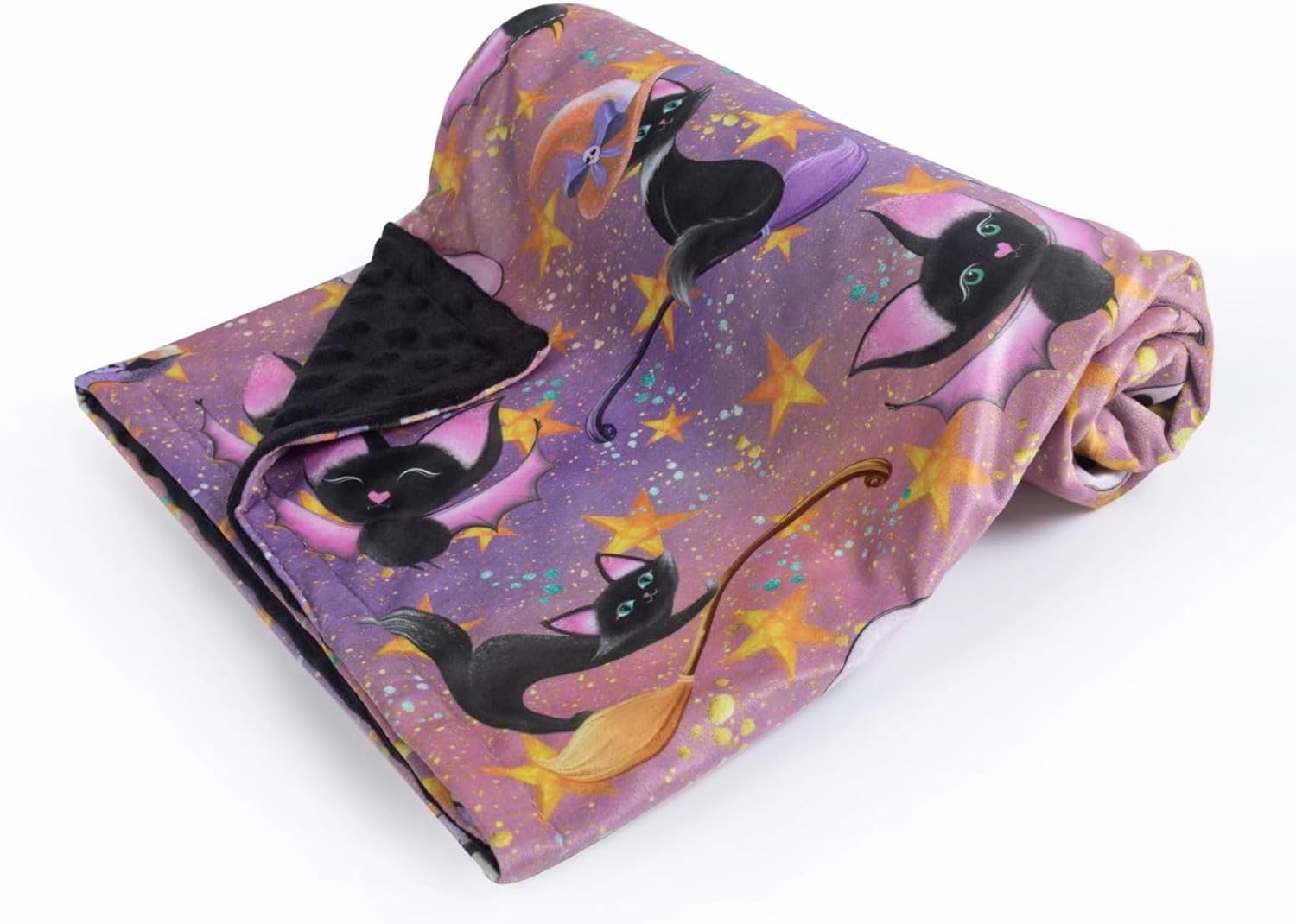 Baby Blanket for Boys Girls Soft Minky with Double Layer Dotted Backing, Halloween Printed 30 x 40 Inch Receiving Blanket (Halloween bat)