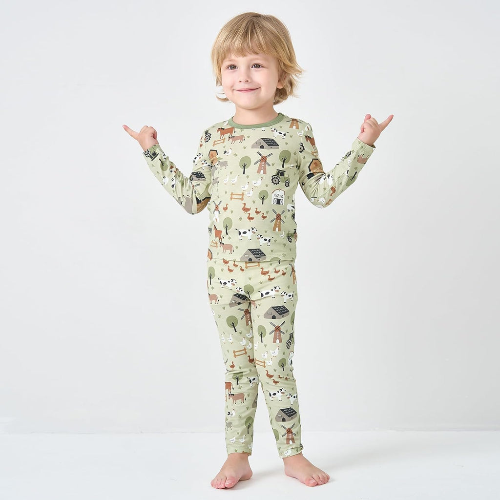pureborn Baby Viscose From Bamboo Pajamas Set Pjs - Kids Toddler Girl Snug Fit Viscose Sleepwear 2pcs 18M-8Y