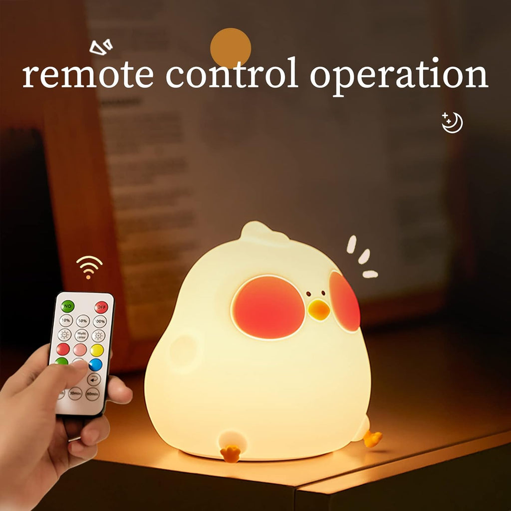 Cute Duck Lamp, LED Squishy Animal Novelty Night Light, Rechargeable Touch Kawaii Lamp for Kids, Nursery Room Decor