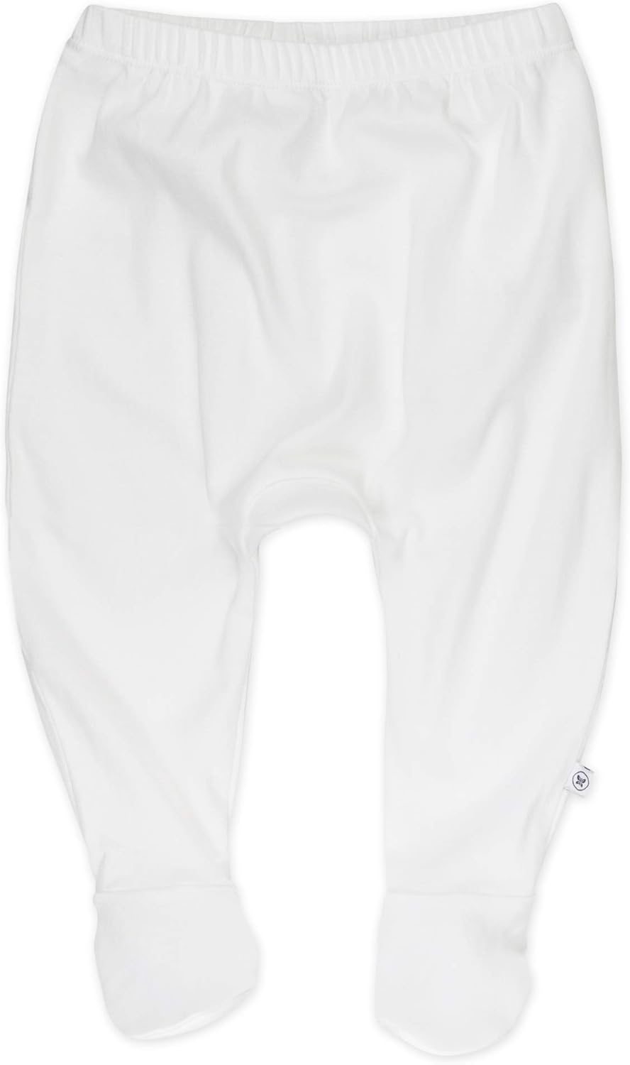 HonestBaby 3-pack Footed Pants Roomy Fit Pull on Bottoms 100% Organic Cotton for Infant Baby Boys, Girls, Unisex