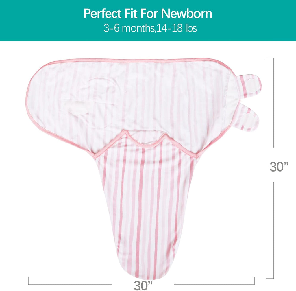 Biloban Swaddle Blankets for Baby Girl, Baby Swaddles 3-6 Months, Baby Swaddle Cotton, Newborn Swaddle, Baby Essentials, Lovely Pink Print, 2 Pack