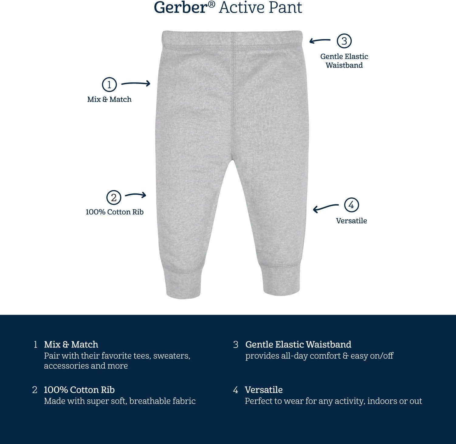 Gerber Baby Boys' Multi-Pack Pants