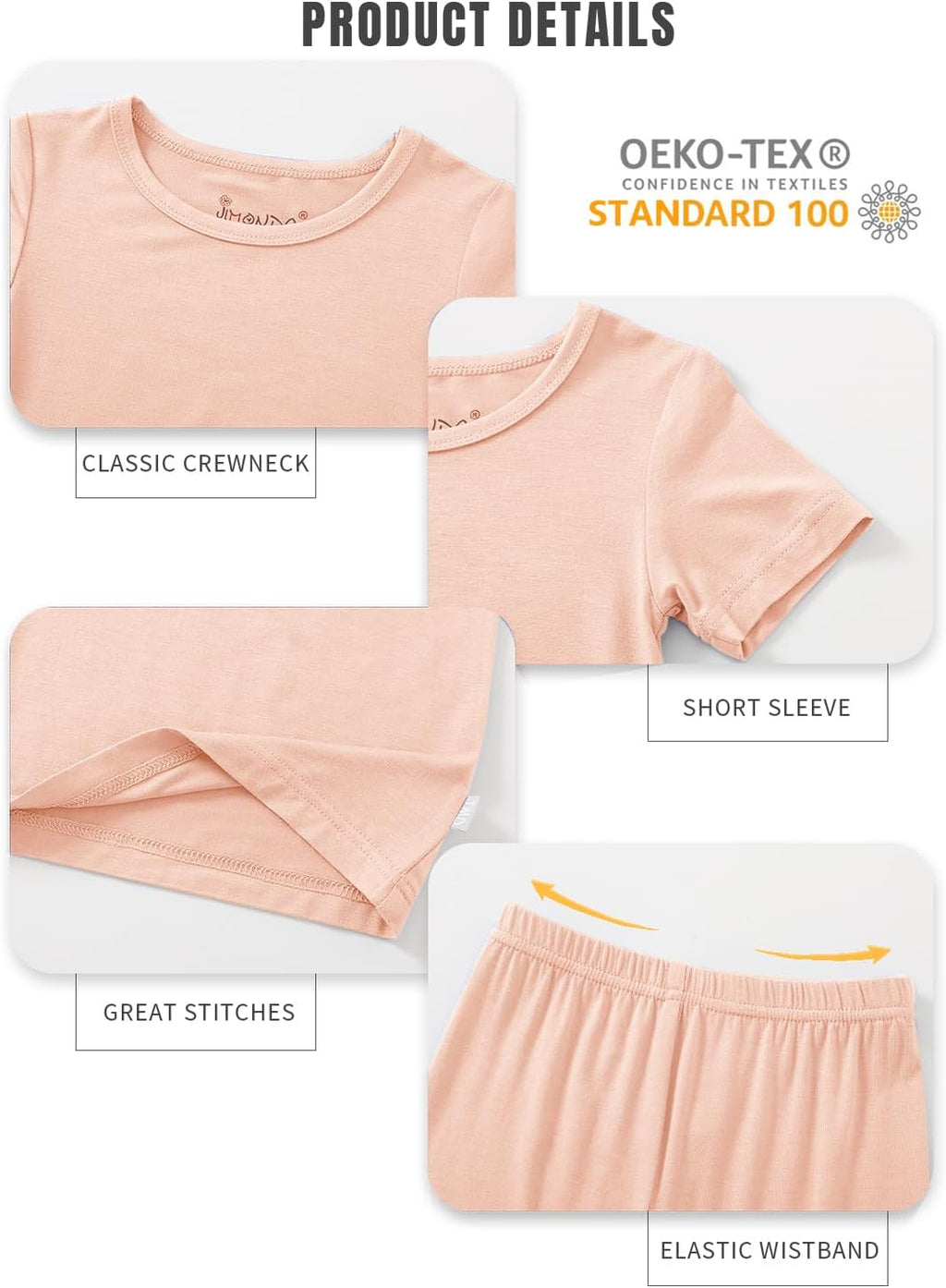 Jimonda Baby Boys Girls Pajama Sets Toddler Sleepwear Cool Jammies 2pcs Viscose from Bamboo PJs 18M-8Y