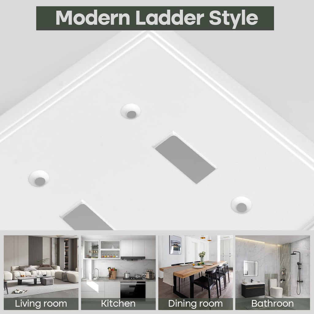 Double Toggle Light Switch Cover Plate White Classic Decorative Light Switch Plates Cover 2 Gang Wall Plate Switch Cover, 2 Pack