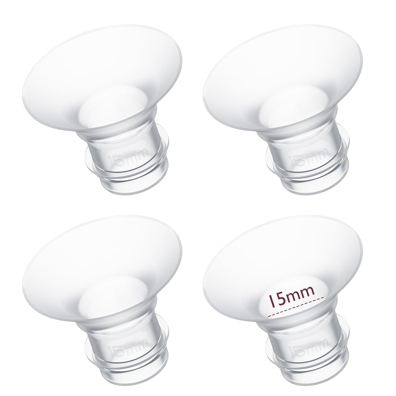 Momcozy Flange Insert 15mm Compatible with 24mm Flange/Shield of Most Pumps, Insert for Breast Pump Replacement Accessories, 4PCS 15mm