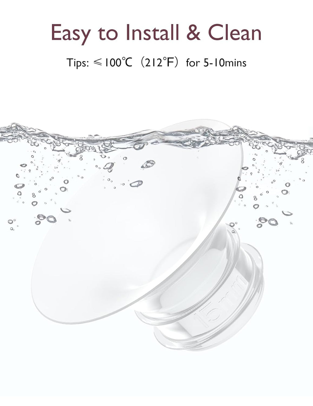 Momcozy Flange Insert 15mm Compatible with Momcozy M5. Original M5 Breast Pump Replacement Accessories, 1PC (15mm)