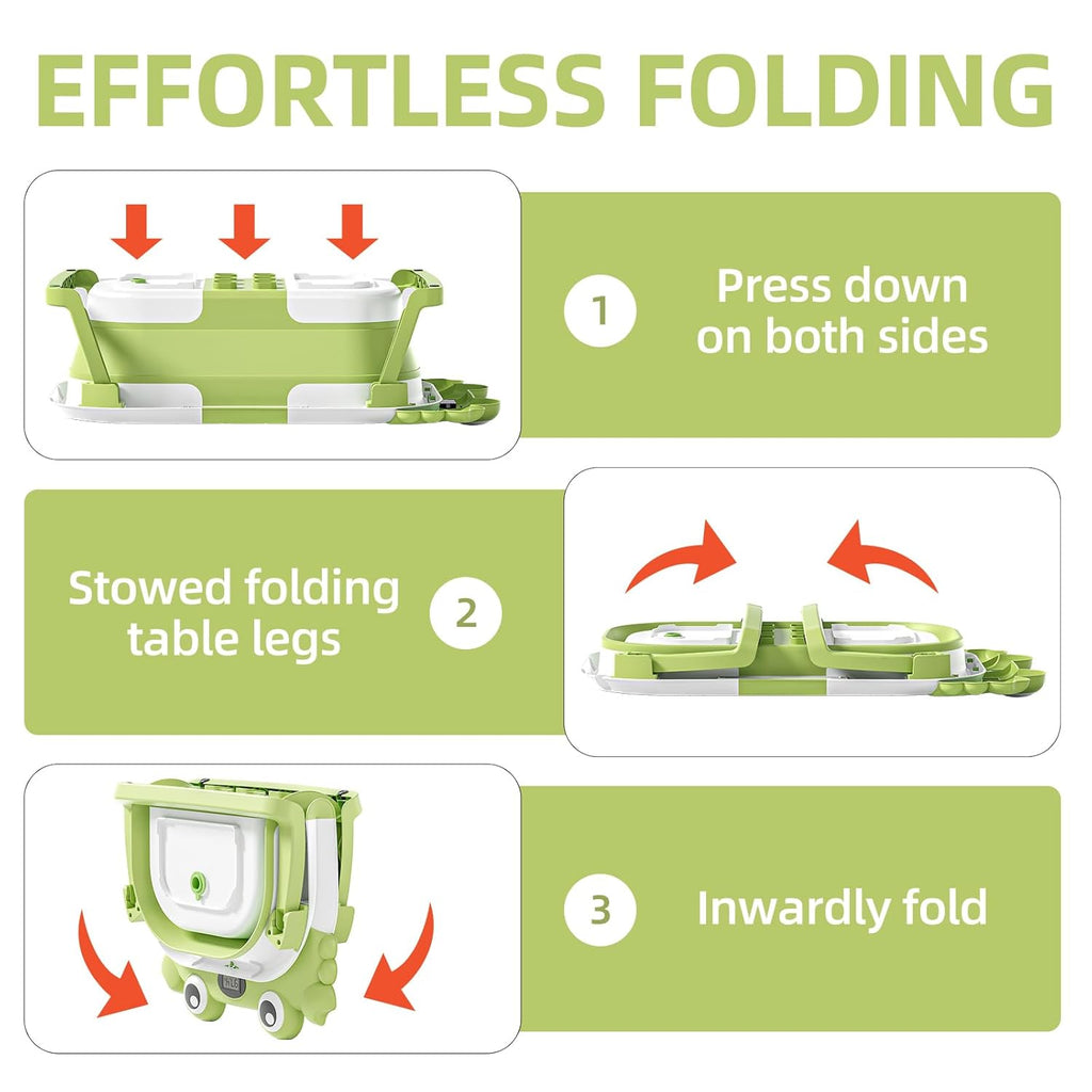 Collapsible Baby Bathtub for Newborns to Toddler with Real-time Temp Monitor & Floating Cushion,Portable Travel Tub for 0-36 Month, Foldable Baby Bath Tub for Infants(Green)