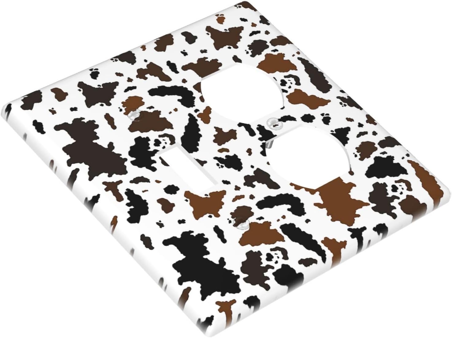 Wallplates Rustic Cowhide Highland Cow Milk Cow 1 Toggle 1 Duplex Switch Plate Electrical Gfci Faceplate Decorative Light Switch Covers For Farmhouse Home Decor