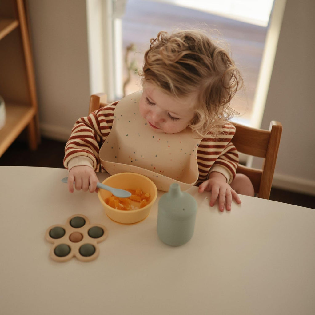 mushie Silicone Baby Feeding Spoons | 2 Pack (Daffodil)