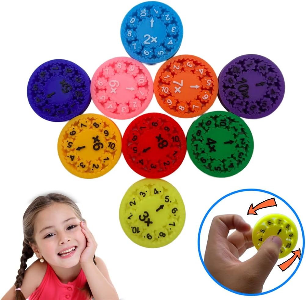 Math Fidget Spinner, Numbers Addition&Subtraction, Multiplication&Division Fidget Spinner, Fidget Learning Game Toy,Math Game for Learning & Education Toys (18Pcs(Mix))