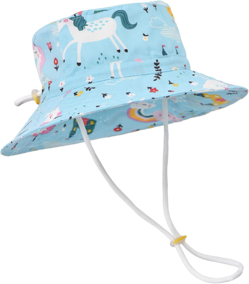 Baby Sun Hat Toddler Beach Swim Hats UPF 50+ Summer Bucket Hat Kids Infant Wide Brim Adjustable Sun Hat for Baby Boy Girls