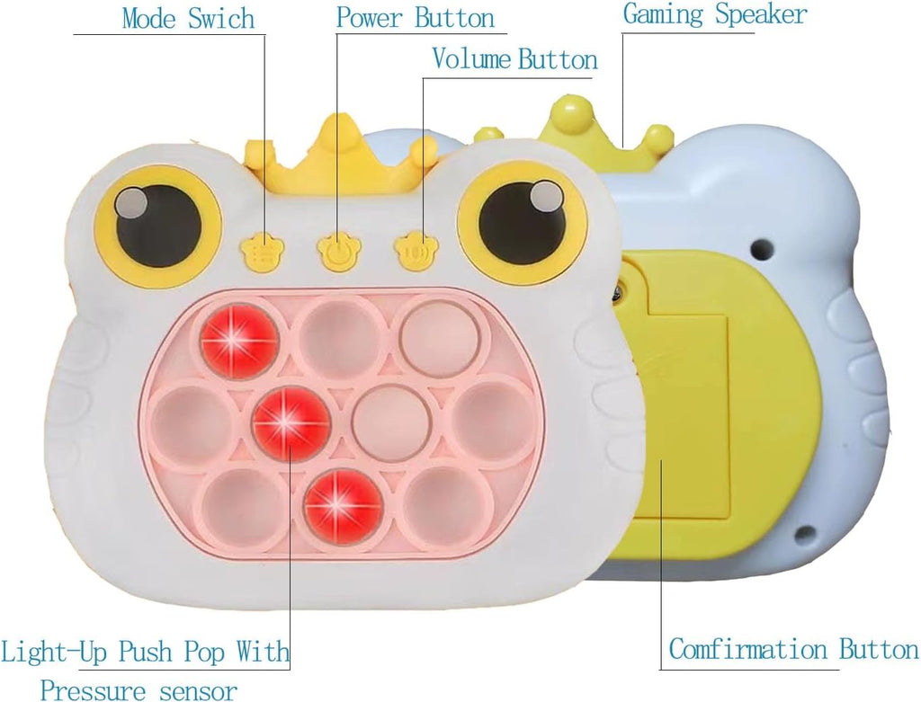 Pop It Fidget Toys Fast Push Game Handheld Game Puzzle Game for Kids 3-12 Birthday Gifts ，Sensory Fidget Toys for Kids and Adult（White）