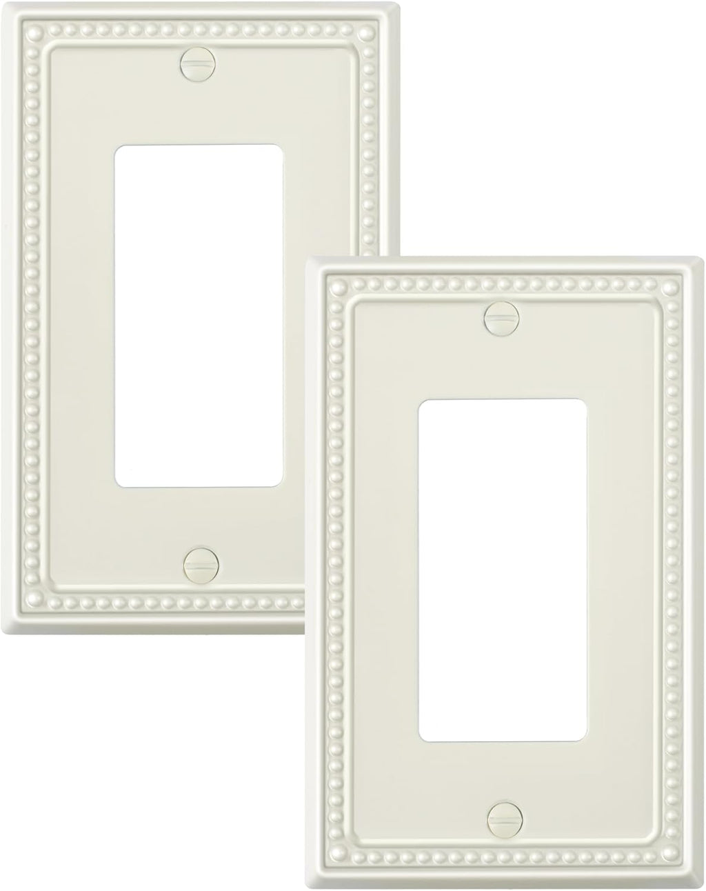 2-Pack Decorator Outlet Cover Plate, Decorative Switch Plates and Outlet Covers, Light Almond Metal Wall Plates for Electrical Outlets, Receptacle, GFCI Outlet, Dimmer Switch