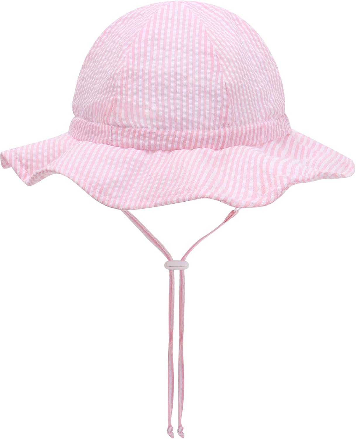 UPF 50+ Baby Bucket Hat - Wide Brim Sun Protection Beach Cap for Girls - Cute & Adjustable Toddler Hat
