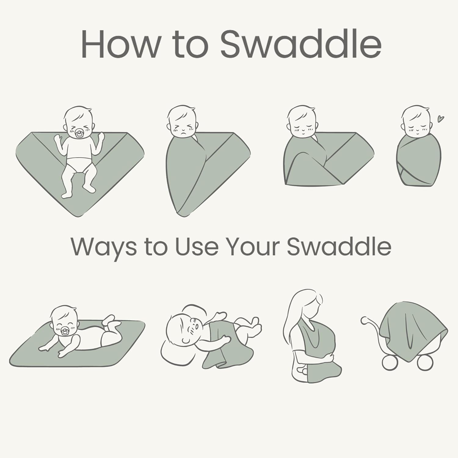 Konssy Baby Girl Newborn Receiving Blanket with Matching Headband and Beanie Set Baby Swaddle Nursery Swaddle Wrap